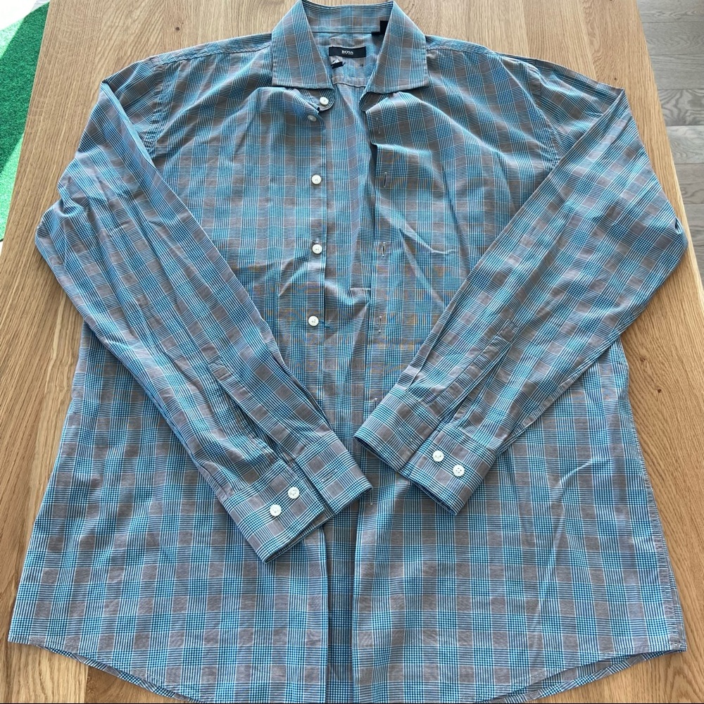 Hugo Boss Plaid Button-Down